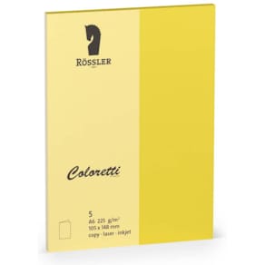 Briefkarte Rössler Coloretti A6 HD, 5 Stück, goldgelb
