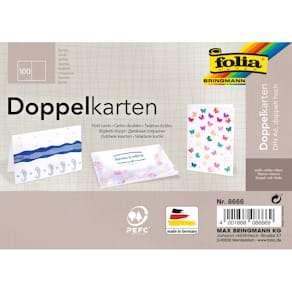 Briefkarte Folia A6 hoch, 100 Stück, weiß