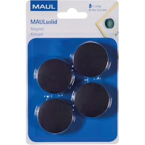 Magneet Maul Solid, 38 mm, trekkracht 1,5 kg, blister van 4