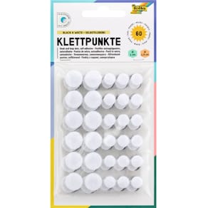 Klettpunkte Folia, 60 St., sortiert, schwarz/weiß