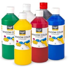 Fönsterfärg CREALL 6x500ml sort. färger