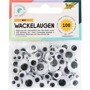 Wackelaugen Folia, selbstklebend, 100 St., weiß