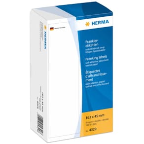 Frankier-Etiketten HERMA, 163 x 45 mm, weiß, 500 Stück