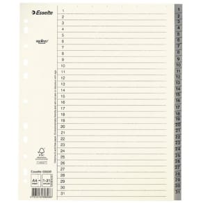 Pappregister Servo System A4+ 1-31 grå