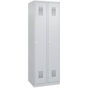 Garderobenschrank CP Basis PLUS, 2 Abteile, hellgrau