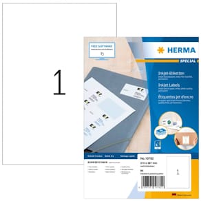Inkjetetiketten HERMA, 210x297 mm, weiß, 80 Blatt