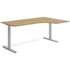 Skrivbord el höger 80x180 cm Ek/Silver