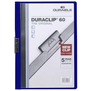 Klämmapp DURABLE Duraclip A4 Blå, 30 blad