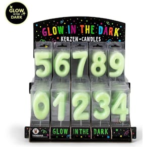 Geburtstagskerze Birthday Fun Glow in the Dark, sortiert