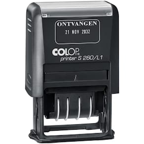 Tekststempel Colop Printer, met datum, tekst: ONTVANGEN