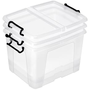 Plastlåda STRATA 40L klar med lock PP