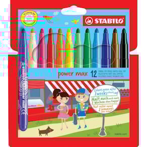 Viltstift STABILO power max, etui van 12 stuks, geassorteerde