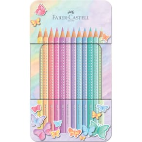 Buntstifte Faber-Castell Sparkle Pastell, 12er Metalletui, sort.