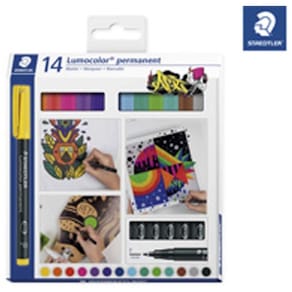 Permanent pen Staedtler Lumocolor 0,6 mm, assorteret, 14 stk