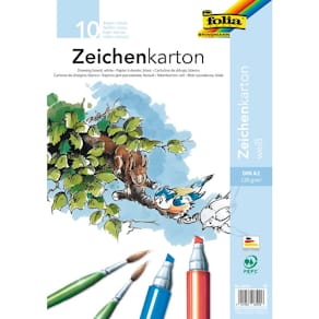Zeichenkarton Folia 8500, A2, weiß, 10 Blatt