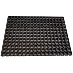 Dørmåtte CleanCarpet udendørs ringgummi, sort, 80x120 cm