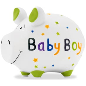 Spardose KCG Baby Boy, Schwein, klein, 12,5 x 9 x 9 cm