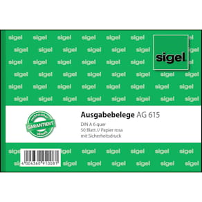 Kassen-Ausgabebeleg Sigel, A6 quer, rosa