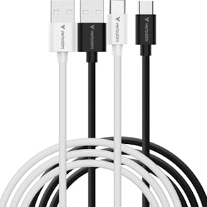 USB-Kabel Verbatim Essentials, USB-A auf USB-C, 18W, QC 3.0, weiß