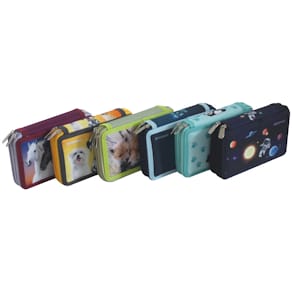 Schüleretui DONAU Motiv Mix, 2 Klappen, gefüllt, bunt