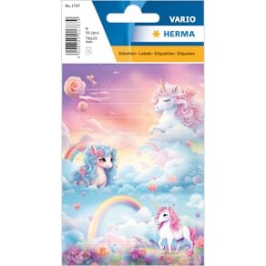 Schuletiketten HERMA Happy Unicorns, bunt