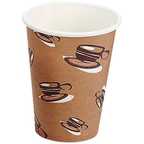 Kaffebæger, Papir + PE, brun, 12 oz karton a 1000 stk, palle 15