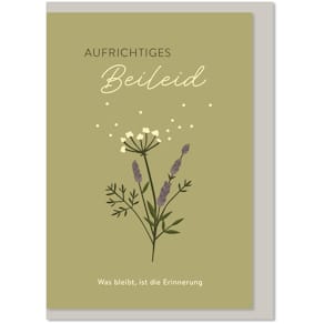 Trauerkarte KOMMA³, bunt, mit Umschlag