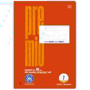 Schulheft Staufen Premio LIN7, A4, 16 Blatt, 7 mm kariert
