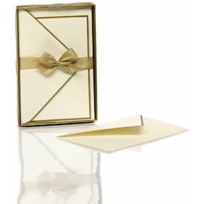 Briefkartenbox RÖSSLER, gold, 10 Karten + Umschläge, 220 g/m²