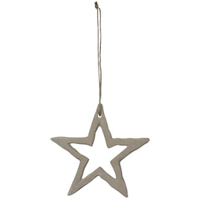 Weihnachtsanhänger Stern Aluminium, creme