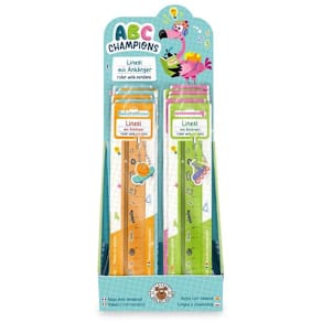 Lineal TRENDHAUS Champions ABC, 15 cm, sortiert, mit Anhänger