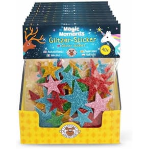 Weihnachtsetikett TRENDHAUS Glitzersterne Magic Moment, sortiert,