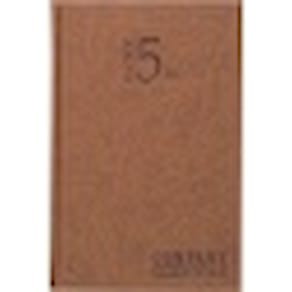 Burde 5-Årsdagbok Konstläder Cognac, en dag/sida, 142x205mm
