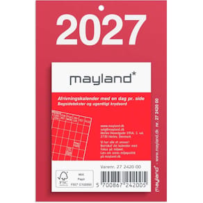 Vægkalender Mayland riv-af 2027, 51x99 mm, flerfarvet