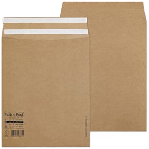 Versandtasche PACK'N POST, 440+100x590+80 mm, braun