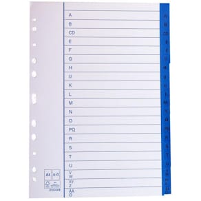 Pappersregister A4 A-Ö 10/fp
