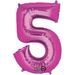 Folienballon Zahl 5, rosa