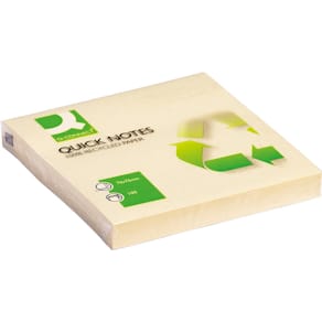 Memoblok Q-CONNECT Quick Notes Recycled, 76 x 76 mm, 100 vel, gel