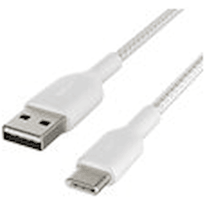BOOST CHARGE USB-A to USB-C Cable Braided, 2M, White
