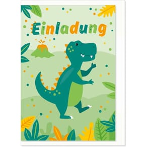 Einladungskarten KOMMA³ Kinder, 6 Stück, bunt, mit Umschlägen