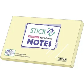 Notis Stick´n Notes Gul, 76x127mm, 12st