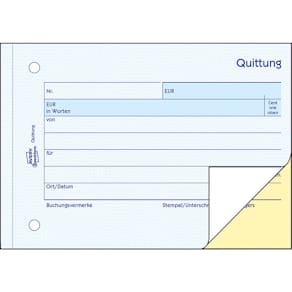 Quittungsblock Avery Zweckform 1742, A6 quer, 2x40 Blatt, SD