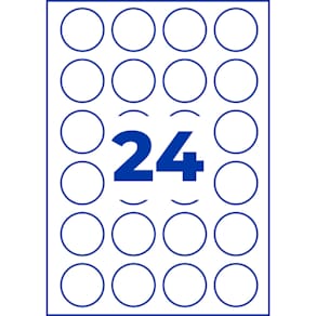 Laseretiketten Avery Zweckform, Ø 40 mm, kristallklar
