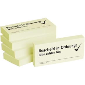 Haftnotiz BIZSTIX Business Haftnotizen 1301010123, gelb, 75x35 mm