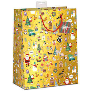 Geschenktragetasche SKORPION, Weihnachten, Kind, gold