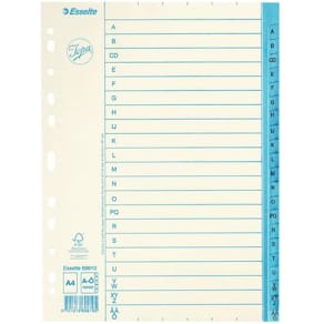 Pappregister JOPA A4 A-Ö vit/blå