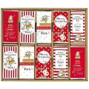 Weihnachtsschokolade Steinbeck Mini, 18 g, rot/gold