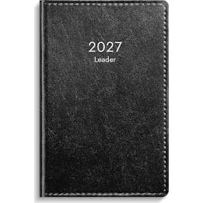 Burde Kalender Leader 2027 konstläder svart