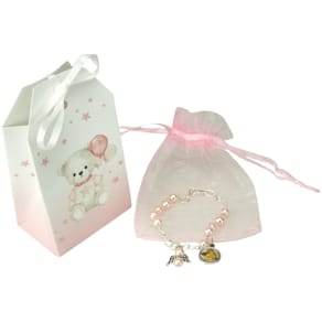 Geschenkset zur Taufe, Bär, rosa