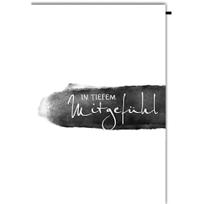 Trauerkarte, weiß/schwarz, mit Umschlag